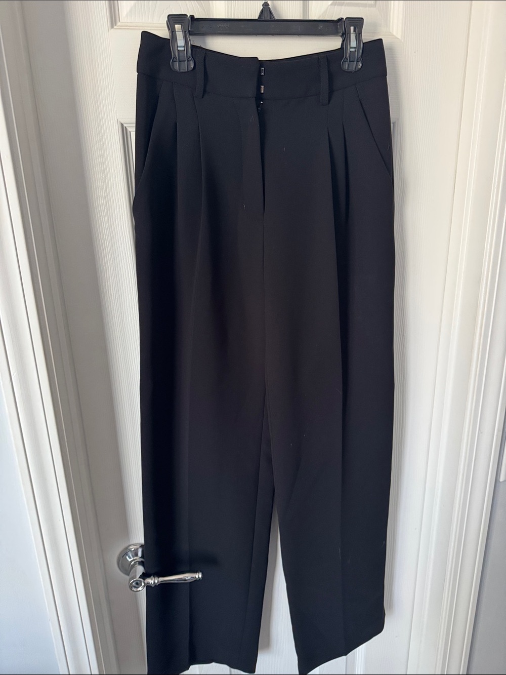 Classic Black womens Dress Pants - Tailored Pleat Front